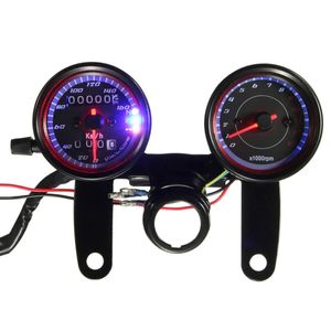 Motorfiets LED Backlight Kilometer Snelheidsmeter Toerenteller Meter met Bracket