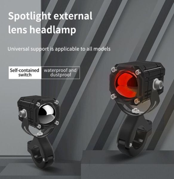 Moto LED phare projecteur lentille double couleur stroboscope ATV Scooter conduite Spot ampoule moto auxiliaire projecteur lampe Univer1374894