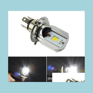 Motorverlichting 1 x H4 18W 12V Motorverlichting LED -Koplamp 6000K Moto BBS HI/Lo Beam voorlichten Cob -dweilen Scooter Motobi DH5YQ