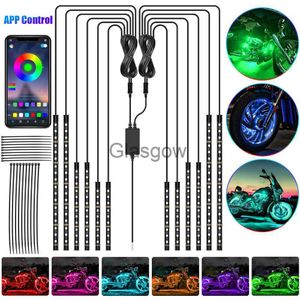 Éclairage de moto 12PCS Étanche DC 12V Moto RGB LED Strip Underbody Bande lumineuse décorative pour voiture moto Belles lumières douces décoratives x0728