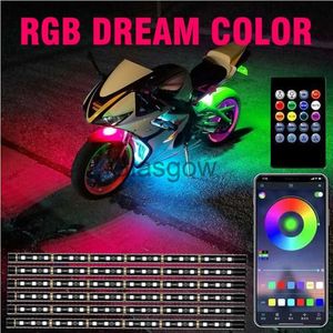Motorverlichting 1set RGB LED Car Dream Color Underglow Underbody Strip Light Voor Motorcycle Universal Sfeerlamp Met APP Control 12V x0728