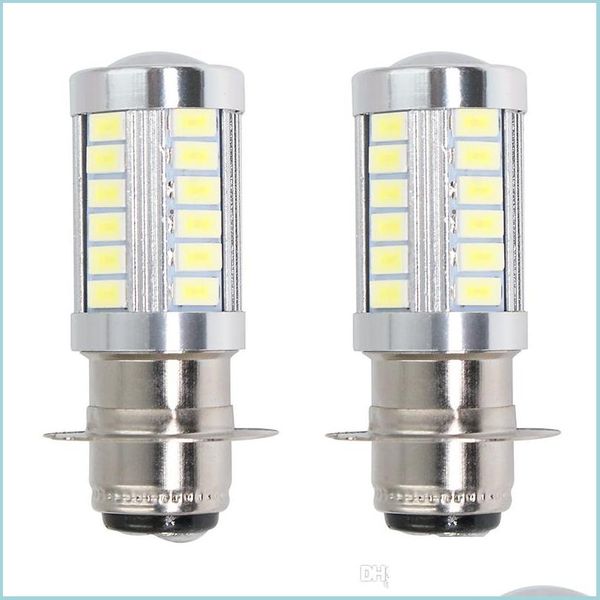 Éclairage de moto 2pcs P15D H6M Led Éclairage de phare de moto Dc12V Px15D Lampe frontale Blanc Antibrouillard Drl Feux de jour Dhbdh