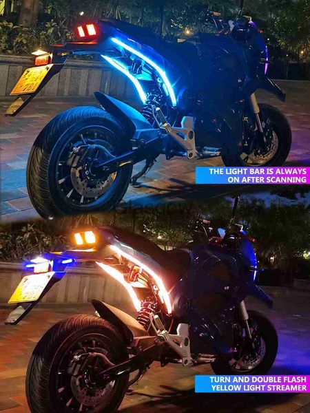 Éclairage de moto 2PCSMotorcycle LED Balayage de l'eau qui coule Tournant Décoratif Lumière douce Modification Étanche Coloré Motocross MotoFeu arrière x0728