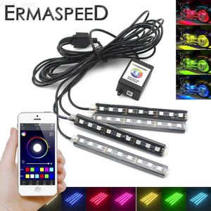 Éclairage de moto 4 en 1 Motorcycle LED ATMOSPHERIE LETURS LUMIÈRE Android IOS CONTRÔLE RVB LUMILES LED romantiques décoratives Universall231225