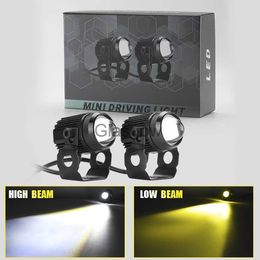 Éclairage de moto 60W Moto LED Spot Phare Spot Brouillard Double Couleur LED Lentille HiLow Beam Feux de Conduite Lumière Auxiliaire 930V x0728