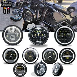 Motorfiets Verlichting 7.5 inch 60 W LED Motorfiets Koplamp Universele 7.5 "Ronde Kop Licht voor Cafe Racer Bobber HondaL231225