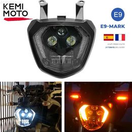 Iluminación de motocicleta E9-Mark para YAMAHA MT07 Conjunto de faros LED FZ07 MT 07 2014 2015 2016 2017 MT-07 FZ-07 DRL Luces de motocicleta impermeables L231225