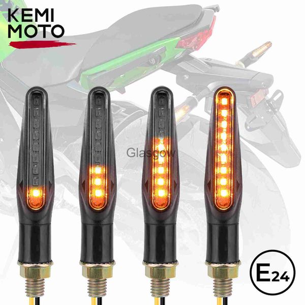 Eclairage de moto KEMiMOTO LED Clignotant Moto Vélo Ambre Clignotant Lumière Fluide 12V IP67 Universel Clignotant Indicateur Clignotant x0728