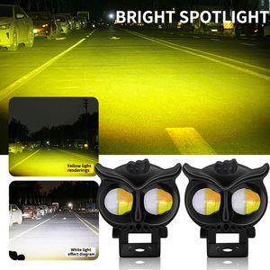 Luz de la motocicleta LED BETLELE LENTE DUAL COLOR MOTO LUZ EXTERNA 6000K 3000K Luces de fog antiniebla de conducción Lámpara auxiliar