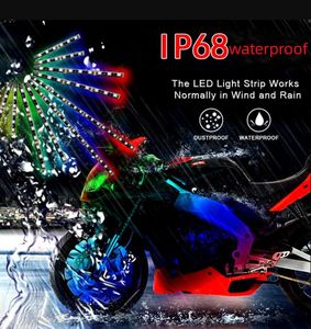 Motorverlichting Led-lichtset Rgb Mticolor Accent Glow Neon Strips met afstandsbediening voor motorfiets Drop Delivery Mobiles M Dhn5G