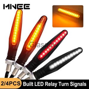 Éclairage de moto LED Clignotants de moto Lumière 335SMD Flash Lighting Flowing Clignotant IP68 Pliable Moto Stop Signal Light x0728