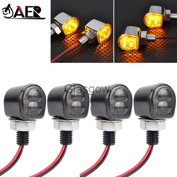 Moto Éclairage Mini LED Moto Clignotants Clignotants Ambre Clignotant Signal Intermitentes Moto 8mm 12V pour Cafe Racer Bobber x0728