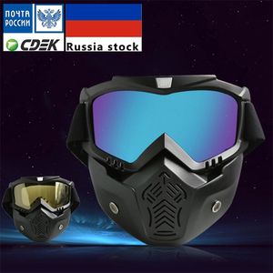 Motormasker Bril Winddicht Motocross Moto Goggles Afneembare UV-bescherming Ski Bike voor Heren Open Helm Masker Goggle 220629