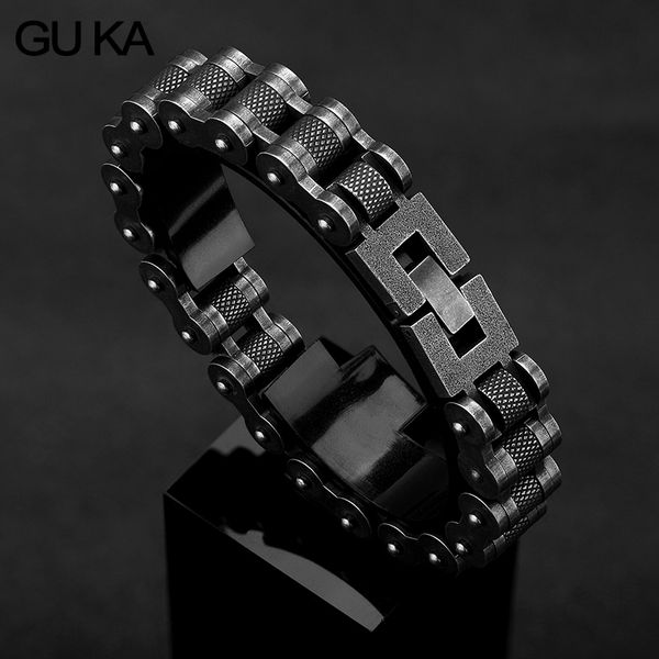 Moto hommes Bracelet 13MM acier inoxydable rétro bijoux large main chaîne accessoires Bracelet mâle bracelets amis pour cadeau