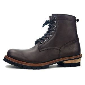 Moto hommes fermeture éclair en cuir véritable Martin mens robe de sécurité bottines hommes chaussures confortables Y200915