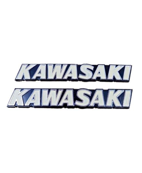 Calcomanías con emblema de Metal para motocicleta, insignia para Kawasaki, pegatinas para tanque de combustible, un par 7472395