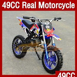 Motorfiets Mini Motorbike 49cc 50cc Real Scooter Superbike Moto Bikes benzine ADT Child ATV off-road voertuig tweewiel sport vuil bi dhx0a
