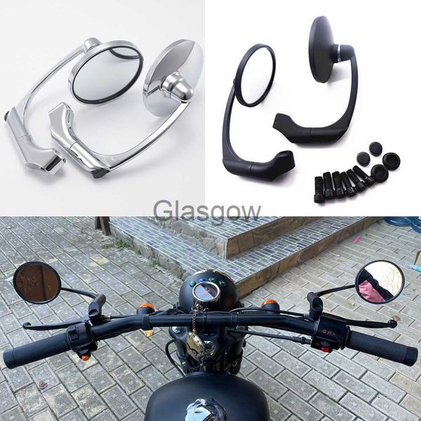Miroirs de moto 1 paire 10mm moto Chrome barre ronde fin Scooter accessoires rétroviseur latéral réglable pour café Racer x0901