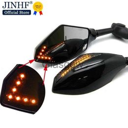 Espejos de motocicleta 2 piezas Clignotants Moto para Honda CBR 250 600 900 1000 RR Indicadores LED de señal de giro Espejos retrovisores laterales de motocicleta Retroviseur x0901