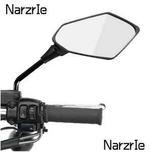 Motorcycle Mirrors 2Pcs/Pair Scooter Motocross Rearview S Electrombile Back Side Convex Mirror 8/10Mm Carbon Fiber 1214 Drop Deliver Dhrx1