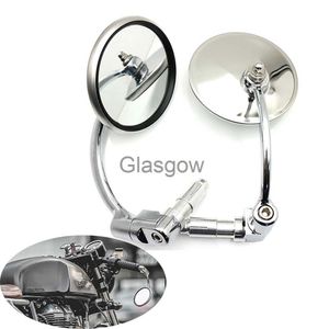 Motorcycle Mirrors Motorcycle Chrome Aluminum 78" 22mm Handle Bar End Side Rear View Mirrors Offroad Universal Cafe Racer Scooter Offroad Bike x0901