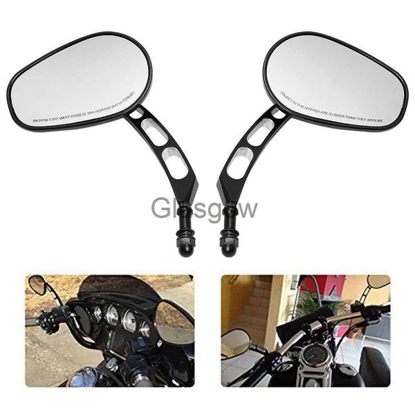 Espejos de motocicleta Espejos laterales retrovisores universales de 8MM para motocicleta Harley Touring Road King Sportster XL883 1200 Fatboy Dyna Softail Breakout x0901