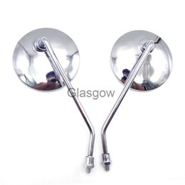 Motorspiegels Universal 8 10mm Motorfiets achteruitkijkspiegels Scooter Chrome Round Side Mirror voor Suzuki Gn 125 Yamaha Jog BWS BWS 100 125 Vino X0901