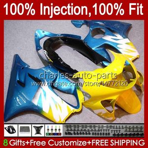 Carrosserie OEM de moto pour HONDA CBR600FS CBR 600 F4 FS CC 600F4 Corps bleu jaune 54No.147 CBR600F4 99 00 CBR600 F4 1999 2000 600CC 1999-2000 Carénage de moulage par injection