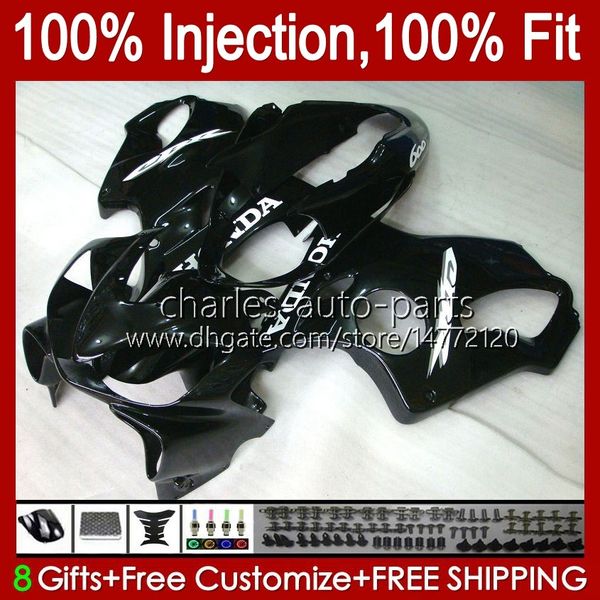 Carenados OEM de motocicleta para HONDA CBR 600 F4 FS CC 600F4 Negro brillante CBR600F4 1999 2000 Carrocería 54No.117 CBR600FS 600CC 1999-2000 CBR600 F4 99 00 Cuerpo de molde de inyección