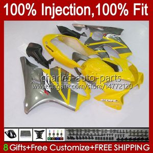 Motorfiets OEM Silver Yellow Backings voor Honda CBR 600 F4 FS CC 600F4 CBR600F4 1999 2000 Carrosserie 54NO.127 CBR600FS 600CC 1999-2000 CBR600 F4 99 00 Injectie Mold Lichaam