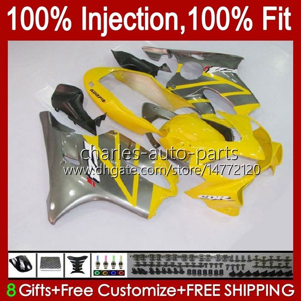 Motocicleta OEM Plata amarillo Carenados para HONDA CBR 600 F4 FS CC 600F4 CBR600F4 1999 2000 Carrocería 54No.127 CBR600FS 600CC 1999-2000 CBR600 F4 99 00 Cuerpo de molde de inyección