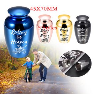 Motorcycle Pattern Cremation Memorial Pendant Urn For Human Pet Pet Casket Funeral KeepSake Gift Bijoux pour femmes hommes - Riding in Heaven