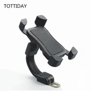 Motorcycle Phone Holder Stand Motor achteruitkijkspiegel Mount Bracket Met Edge Protector voor Samsung Huawei Xiaomi LG