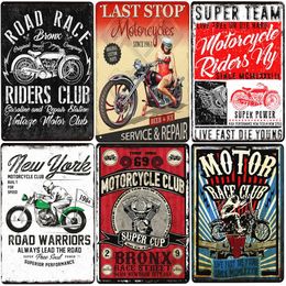 Motorfiets retro metalen schilderteken Vintage New York Motor Club Tin Plaque Garage Decor Rider Club Wall Art Poster Man Cave Plate 30x20cm W03
