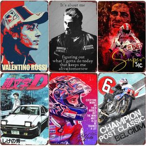 Motorrijder Plaquette Great Racer Vintage Metalen Borden Pub Club Decor Man Cave Muur Sticker Motor Racing Tin Posters Garage Man Cave Thuis Muur Deco Maat 30X20CM w01