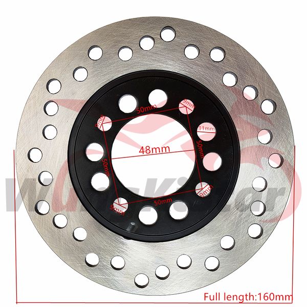 Frein à disque rond pour moto, pignons de chaîne de 160 mm, bloc de frein à disque avant gauche sans dents pour LEAD 110 NHX110 Go-Kart Scooter Motorcross Dirt Dune cyclomoteur Quad