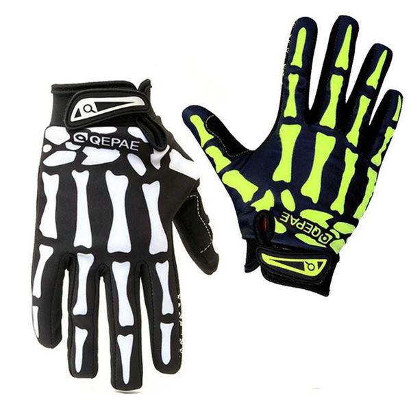 Guanti moto scheletro uomo inverno corsa motocross enduro pitbike ciclismo protezione portiere dito pieno donna nero H1022