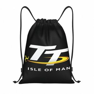 Moto Sport Isle Of Man TT Races Sac à cordon Hommes Femmes Pliable Gym Sport Sackpack Boutique Sacs à dos de stockage 06xS #
