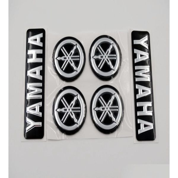 Pegatinas de motocicleta Black Sier 3D Emblema Calcomanía 7 cm más diapasón 3 cm para todos los modelos Yamaha Motocicletas Custom1660969 Entrega de gota Otyjs