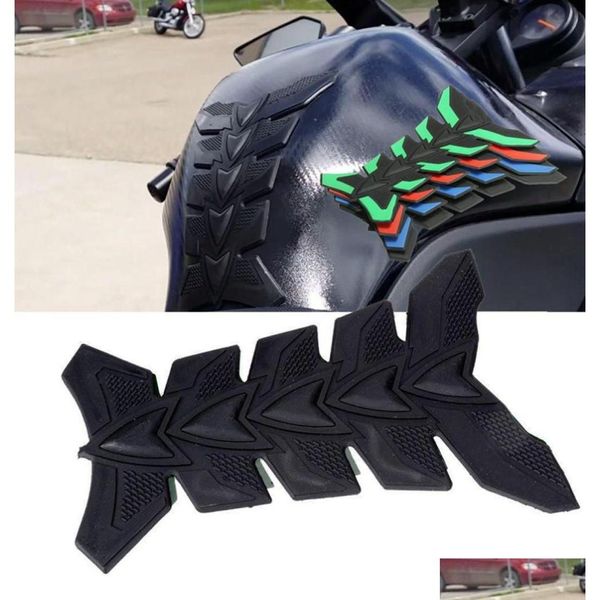 Autocollants de moto en fibre de carbone 3D Tank Pad anti-rayures Tankpad huile gaz protecteur autocollant pour Honda Kawasaki Yamaha Suzuki7129368 Dro Ot2Uc