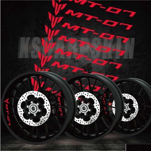 Motorcycle Stickers Creative Fashion Modified Tire Sticker Personality Stripe Inner Ring Reflective Decorative Applique For Yamaha M Dh8Ng