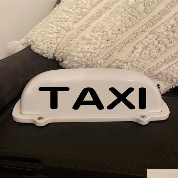 Autocollants de moto signe de toit de cabine de taxi batterie rechargeable USB avec base magnétique lampe indicateur étanche pare-brise blanc nouveau Otphe