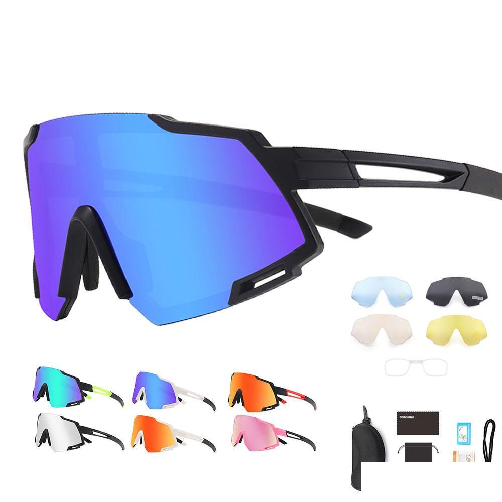 Motorcycle Sunglasses 5 Lens Cycling Glasses Bike Eyewear Running Fishing Sports Polarized Bicicleta Cilismo Lentes Sunglasses Men Wo Dhqw4