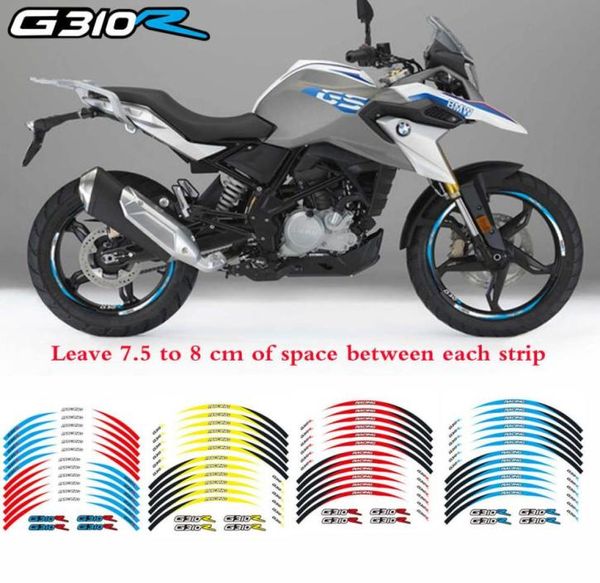 Motorcycle Tire Inner Edge Reflective Personal Logos et décalcomanies Suncreen Stickers Durable 12 PCS pour BMW G310R5269924