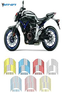 Autocollants de protection de bande de bord intérieur de pneu de moto alerte de sécurité réfléchissante de nuit autocollants durables pour Yamaha MT07 MT079491757