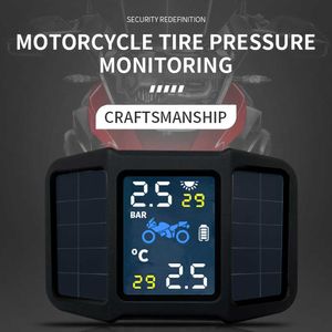Motorfiets TPMS Motorband Band Temperatuur Monitoring Alarmsysteem Waterdicht met 2 Externe Sensoren Solar Charging Car