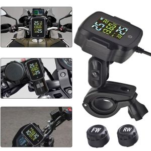 Motorcycle TPMS Système de surveillance de la pression des pneus de pneus moto avec chargeur USB QC 3.0 pour tablette téléphonique