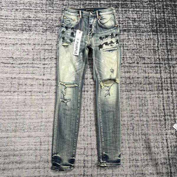 Motorcycle TRENDY KSUBI AM Jeans Designers Mens Designers Hip Hop Tpliced Fared Jeans en détresse Ripped Slip Fit Biker de Religion Pants Brand Stack Jeansmoxv