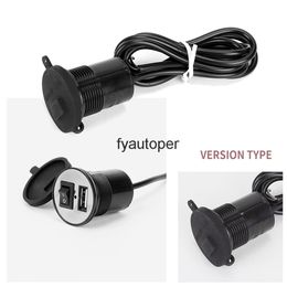 Motorfiets USB Autolader 12V met schakelaar Sigarettenaansteker Socket Plug Waterdichte Motor Telefoon Adapter
