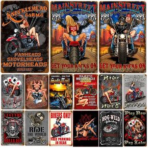 Motorfiets Vintage Home Decor Wandteken Shabby Chic Retro Metal Signs Club Bar Garage Wall Decoratie Metalen Plaque Paten 30x20cm W03